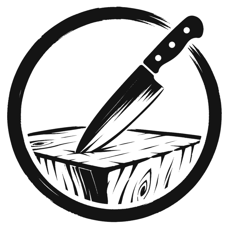 Ink illustration: knife and board